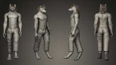 3D model Anthro Wolf (STL)